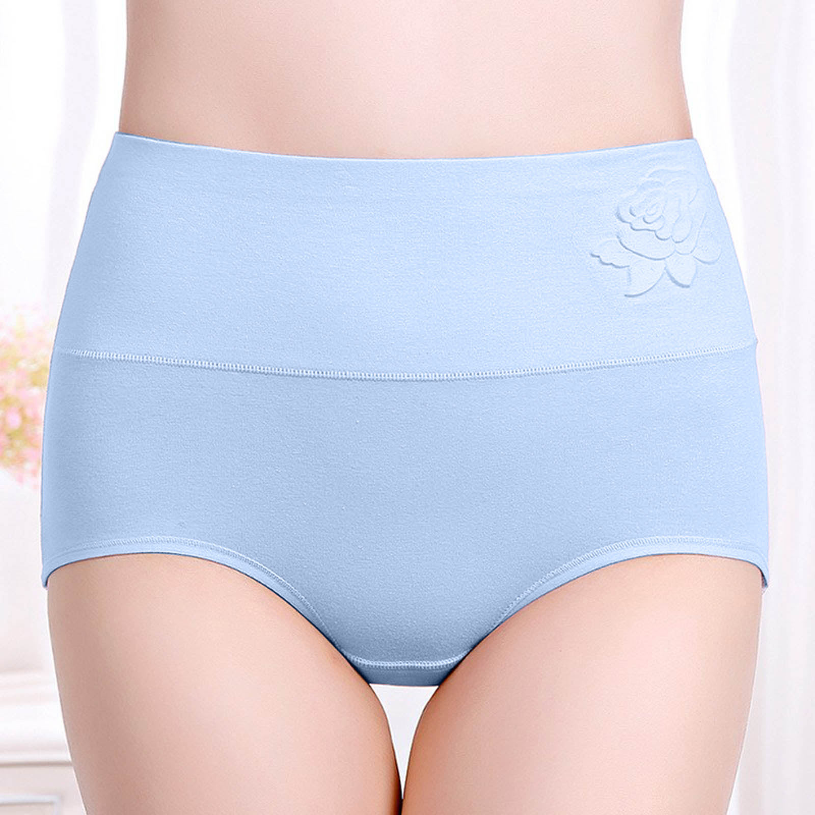 thumbnail image 3 of Braguitas posparto de cintura alta para mujer, cobertura total - Algodón, color liso, cómodas - L-XXL, 3 of 6